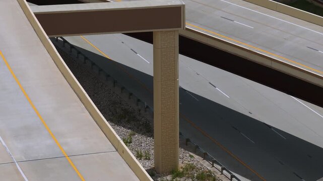Telephoto Aerial Orbit of 290 183 Interchange Ramps in Manor Texas Part 4 of 12