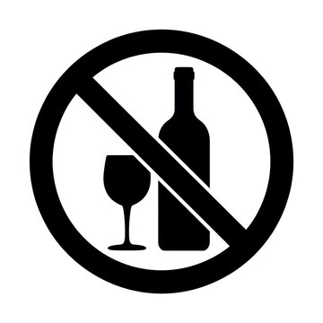 No alcohol allowed warning sign icon