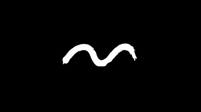Hand Painted Brush Stroke Reveal Animation on Black Background