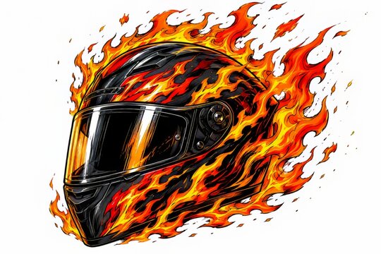 Casco en llamas de alto voltaje