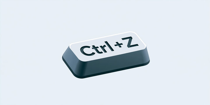 Computer keyboard with the key "ctrl + z" prominently displayed on its surface.
