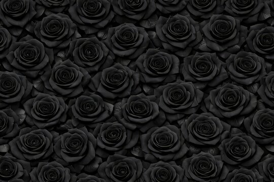 patr&oacute;n de rosas negras