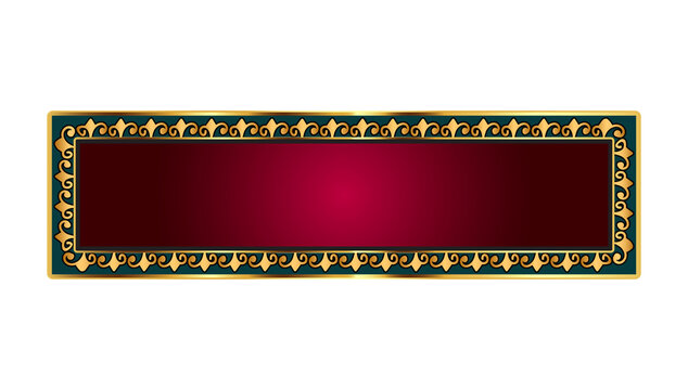 Luxury red golden set arabic islamic banner title frame text box in transparent background