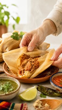 Tamale preparation for National Hispanic Heritage Month celebration