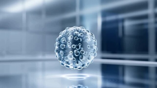 Transparent capsule pill with glowing digital data particles in a modern laboratory concept for medical science