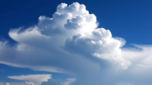 Fluffy white cumulus clouds floating in bright blue sky aerial view serene summer day fluffy clouds white clouds