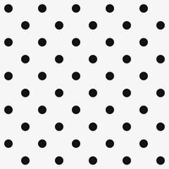 Repeating pattern. Black and white polka dot. Background: white textile, dot: printable black © JYR