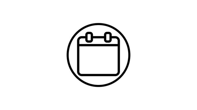 Calendar date animated icon. Animation of time schedule signs and symbols. 4K video with alpha channel