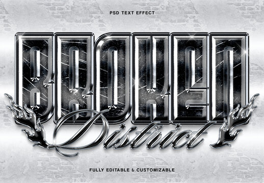 Chrome Metallic Text Effect