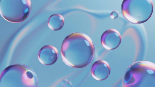colorful abstract bubbles floating in water motion sequence