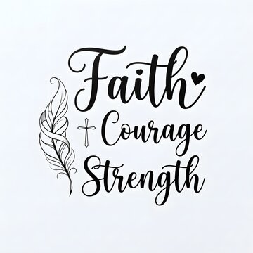 Faith courage strength inspiring breast cancer awareness month support hope design