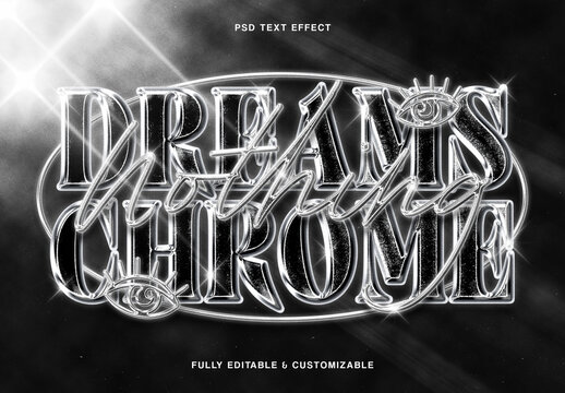 Silver Metallic Text Effect