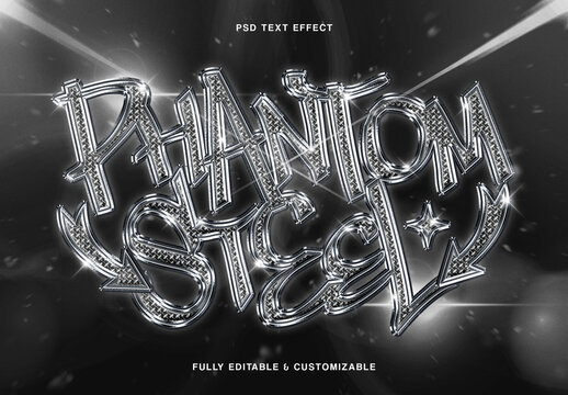 Monochrome Chrome Text Effect