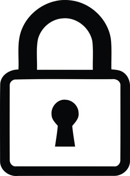 Black padlock icon security symbol for digital and physical protection concepts