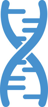 Blue helix symbol representing genetic information and biological research concepts for medical science laboratories to represent the structure of nucleic acids inside living human cells and
