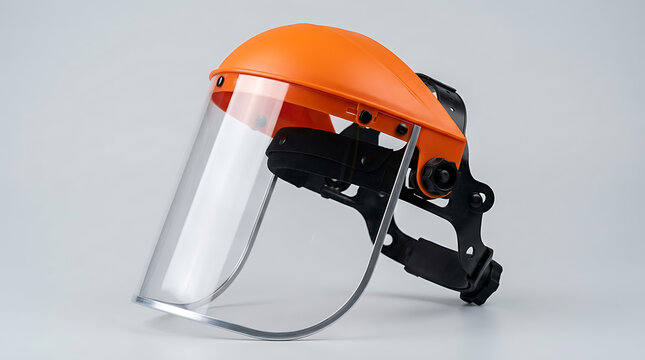 Industrial Orange Safety Face Shield Visor for Construction and Workshop Protection