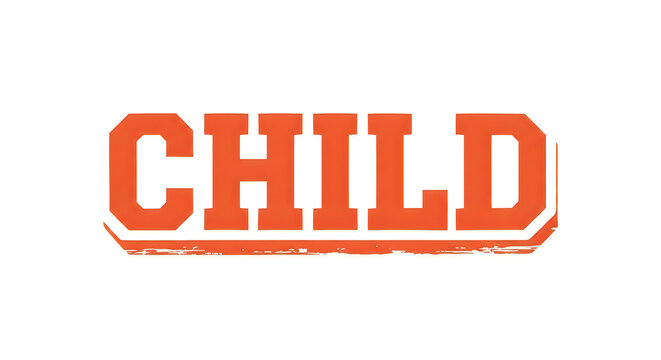 A bold and vibrant logo design featuring the word 'child' in all capital letters, with a playful and modern aesthetic using a distressed font style