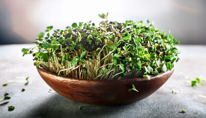 Fototapeta premium Microgreen Or Alfalfa Sprouts In The Bowl