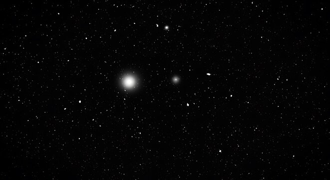 A celestial scene showing bright stars against a dark, expansive cosmos