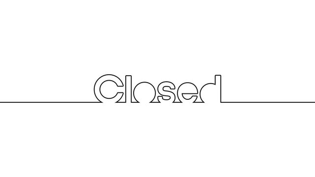 closed animated single one line art handwriting of words text, continuous writing closed line art on black white green background 4k video