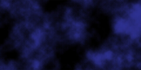 Obraz premium Grunge halftone overlay background with smoke or fire motion texture. Acid blue color y2k aesthetics. Vector backdrop design template and creative