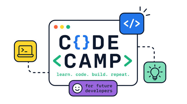 Code Camp Programming Education Concept For Beginners.