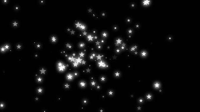 Elegant white glitter star trail effect, magic fairy dust sparkle animation with glowing twinkle particles, curved shimmer line, sparkling bokeh transition overlay for black screen background 4K