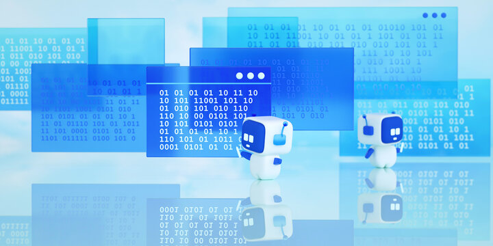 Agent, Multi-Agent System concept, SLM, small language model, chatbot, assistant, risk. Photo stock