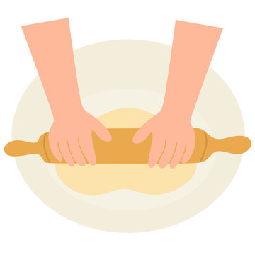 massage and food. hand grinding with roller