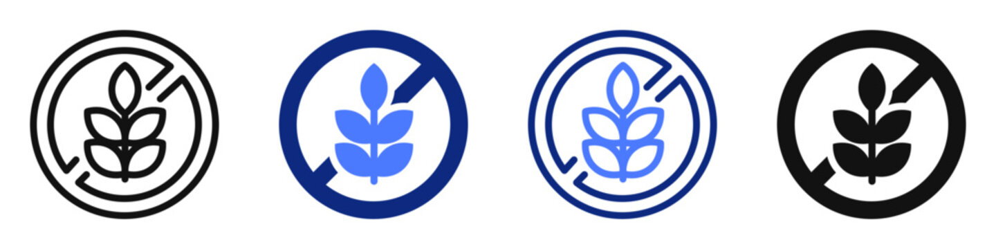Vector icon or logo of gluten free sign related to allergy and intolerance symbols, healthy and organic nutrition, food packaging. Symbol for website or app UI, logo design, illustration
