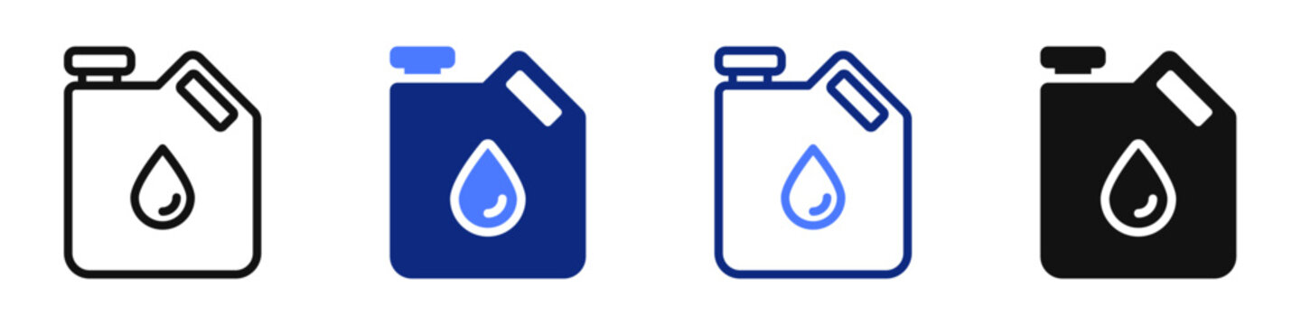 Vector icon or logo of gasoline or petrol canister related to power and fuel industry, car maintenance service, transport. Symbol for website or app UI, logo design, illustration
