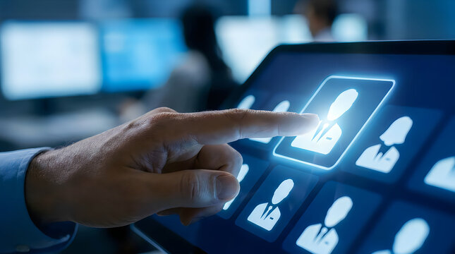 Digital human resources interface employee selection and management system