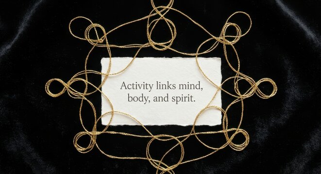 Activity links mind body and spirit quote on paper
