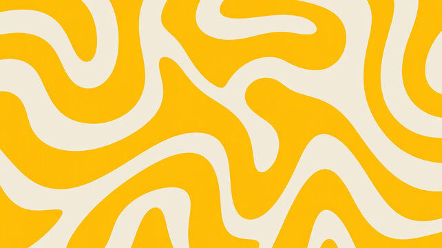 Vibrant yellow swirls: abstract expression of fluidity and energy