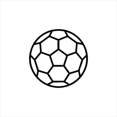 Naklejka premium Soccer football ball icon, classic sport game line art vector.