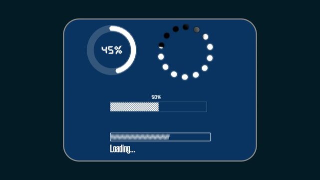 Futuristic loading screens present complex computing status variables. Intricate interface panels maximize production value inside tech clips. Dashboard meters run.