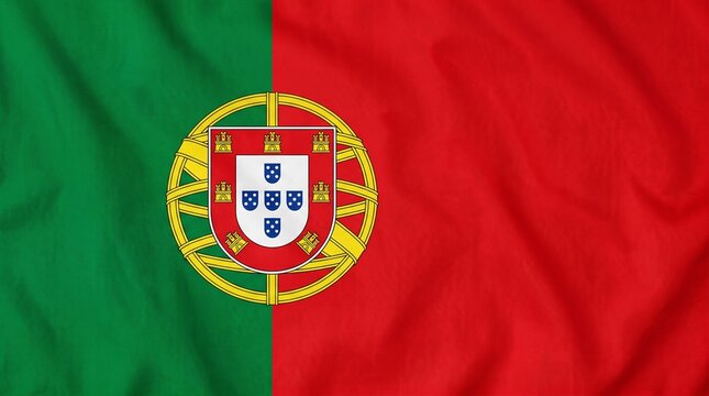 "Portugal national flag with green and red bands, coat of arms and armillary sphere, symbolizing heritage, exploration, and cultural identity."