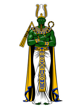 Osiris. Ancient Egyptian God. Color vector clipart.