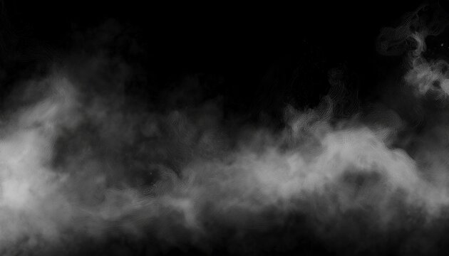 Abstract Background With Smoke Fog And Smoky Effect For Photos Design White Fog Design With Smoke Texture Overlays Isolated Black Background Misty Fog Effect Fume Overlay Design