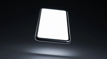 Fototapeta premium Floating Smartphone Mockup with Blank Screen on Dark Background for Creative Use