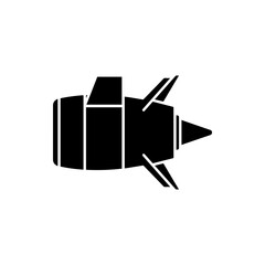 Aircraft jet engine turbine propulsion system icon with aircraft, aviation © fff