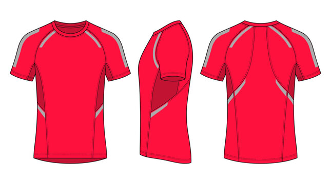 Running top with front side and back views sports apparel mockup template vector illustration