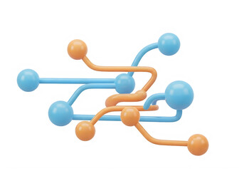 Obraz premium Colorful abstract network connection icons