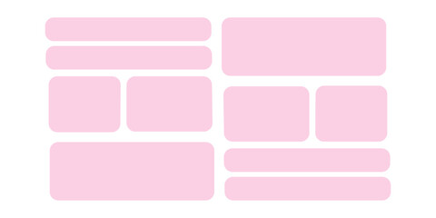 Fototapeta premium Pink color modern liquid bento grid collage frame effect UI panel template design. Web interfaces surface UI UX design.
