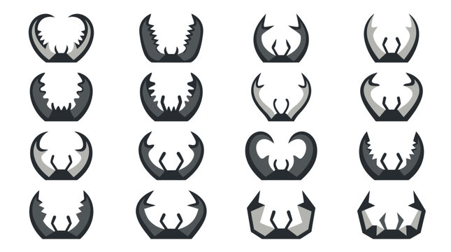 Abstract insect mandible and sharp claw icons.