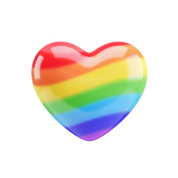Rainbow heart icon symbol