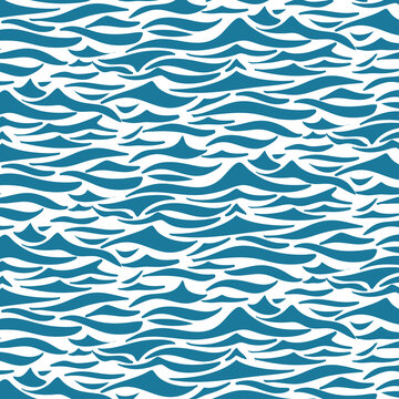 ocean blue abstract waves dynamic sea ripple seamless pattern background