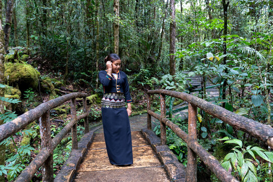 Young girl with a traditional Kadazan Dusun Attire Sinombayaka Pinolongon Kinilong from Ranau  Sabah Malaysia
