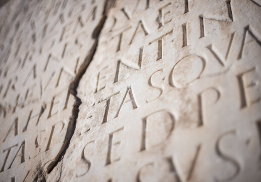 Roman latin scripts on the ancient Appian Way