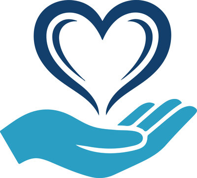 Heart-In Hand Logo Vector Emblem For Healthcare Medical Charity And Wellness Branding